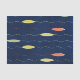 NAVY JAPANESE WOODBLOCK PATTERN TISSUPAPIER SEIDENPAPIER