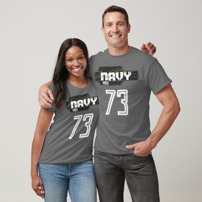 Navy Jersey Style NAME und NUMMER Personalisiert T-Shirt (Unisex)