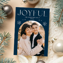 Navy Joyful Snowflake Arch Feiertagskarte