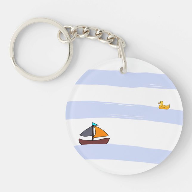 NAVY KEY RING HOLDER / PORTE-CLÉ ROND MARITIME (Devant)