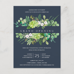 NAVY KRAFT FOLIAGE FRAME GRAND ÖFFNUNGSZEREMONIE POSTKARTE