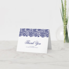 Navy Lace Elegant Wedding Vielen Dank Dankeskarte