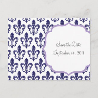 Navy/Lavender Save-the-Date-Postkarte Ankündigungspostkarte