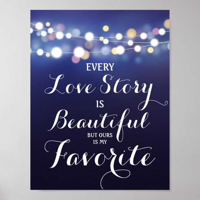 Navy Lichterfolge Jede Liebe ist..wedding Poster (Vorne)