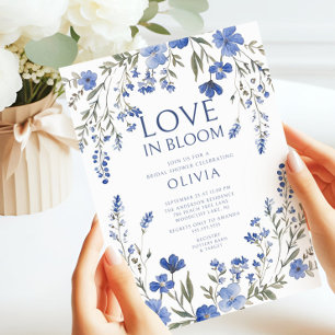 Navy-Liebe im Bloom-Brautparty Einladung