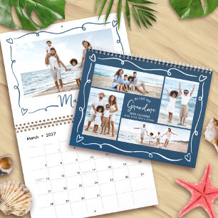 Navy Liebt dich Oma Handgezeichnete Kritzeleien 17 Kalender