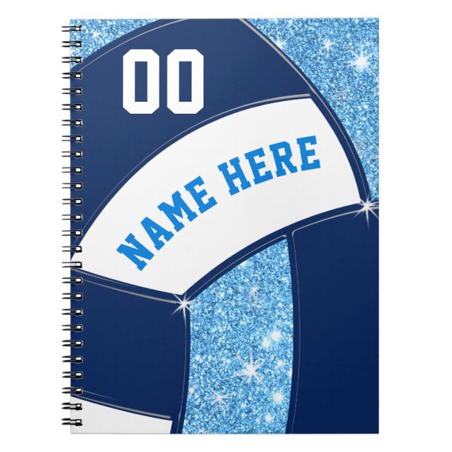 Navy Light Blue Personnalisé, Carnets de volley-ba (Devant)
