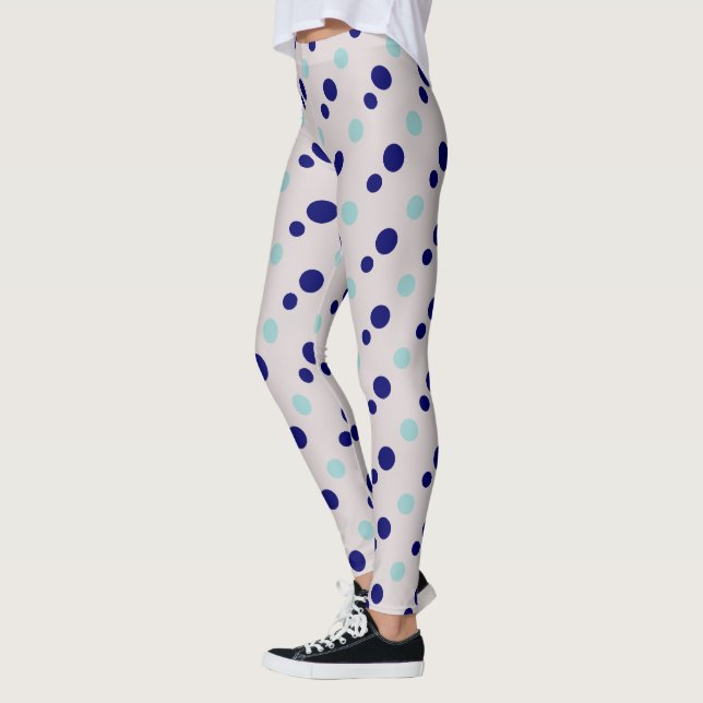 Navy & Light Green Dots Leggings (Links)