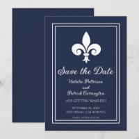 Navy Lilie Save the Date einladen