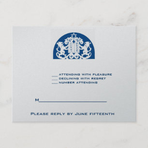 Navy Lions Silver Jüdische Bar Mitzvah UAWG RSVP Karte