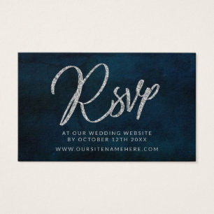 Navy Luster Blue Wedding Website UAWG Insert Cards
