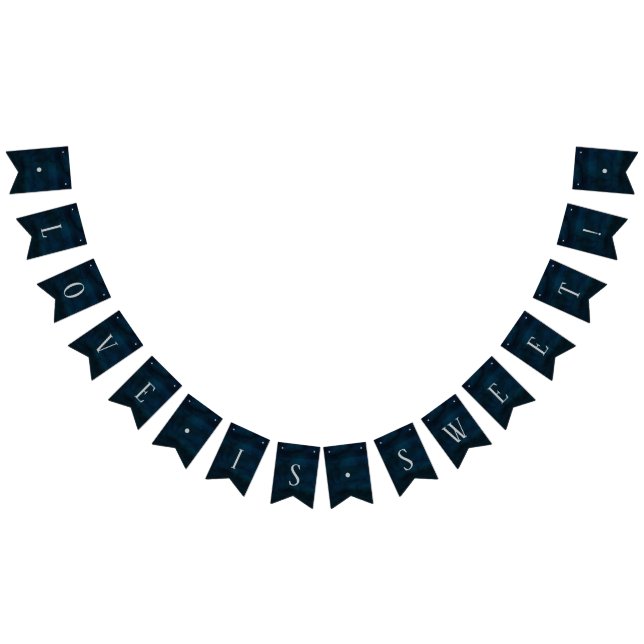 Navy Luster Dark Blue Liebe ist Sweet Wedding Wimpelkette (Alle)