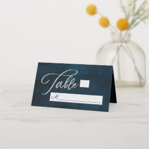 Navy Luster Dark Blue Seating Wedding Tischnummer Platzkarte