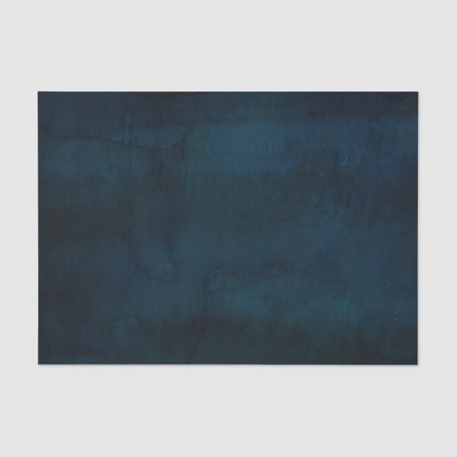 Navy Luster Dunkelblaue Wasserfarbe Textur Hochzei Seidenpapier (Vorderseite)