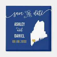 Navy Maine Wedding Speichern Sie die Datumskarte