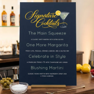Navy Margarita Martini Cocktail-Menüschild Poster