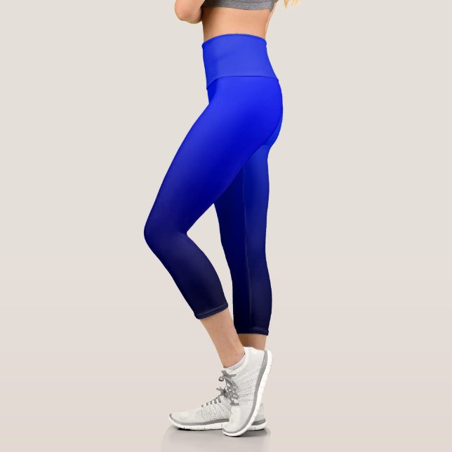 Navy Midnight Blue Ombre Gradient Capri Leggings (Links)