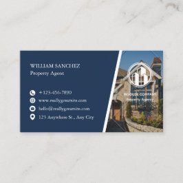 Navy Minimalist Property agent  Visitenkarte