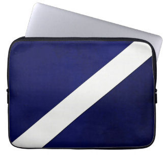 Navy mit diagonal weißer Stripe Tablette Laptopschutzhülle