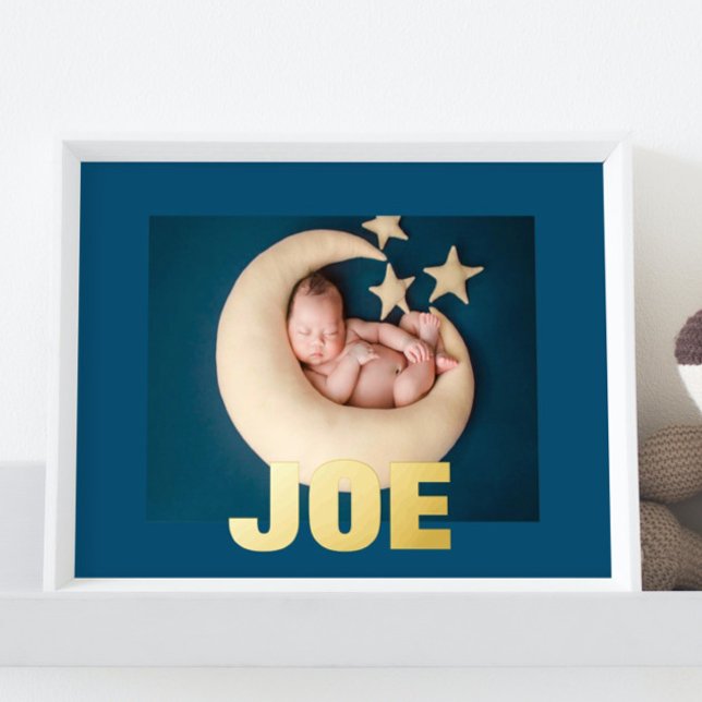 NAVY Modern Bold | EDITABLE TEXT GOLD FOTO Foliendrucke (Von Creator hochgeladen)