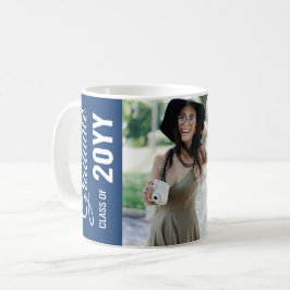 Navy Moderne Classic Foto Graduation Party Kaffeetasse