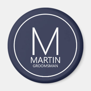 Navy Moderne, Personalisierte Monogram- und Name-T Magnet