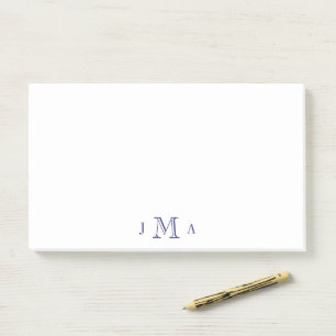 Navy Monogram Office Post-it Klebezettel
