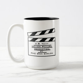 Navy Motion Picture Slate 1Two-Tone Tasse, 15 oz Zweifarbige Tasse