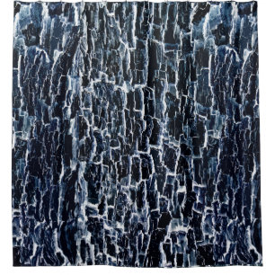 Navy Nature Abstrakt Duschvorhang