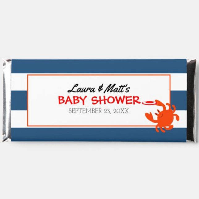 Navy Nautic Crab Baby Showe bevorzugt Candy Wrappe Notizblock (Von Creator hochgeladen)