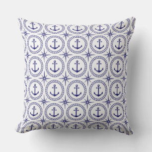 Navy Nautic Pattern Kissen