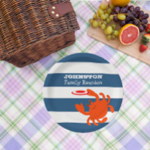 Navy Nautical Frisbee Crab Personalisiert