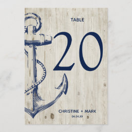 Navy Nautical Sketch Anchor Rustikales Holz Einladung