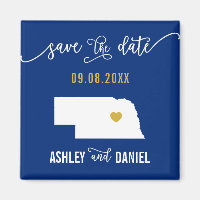 Navy Nebraska Hochzeit Speichern Sie die Datumskar