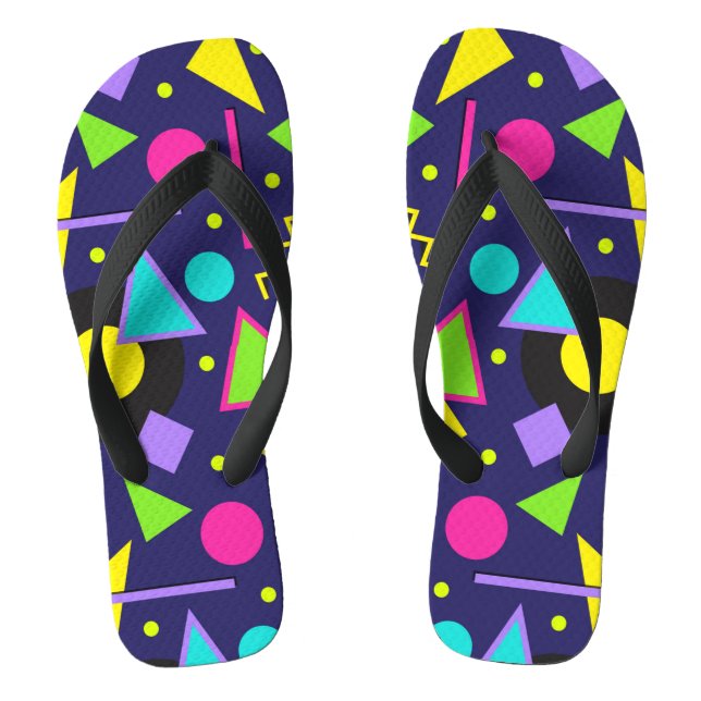 Navy Neon Abstrakt Flip Flops (Fußbett)