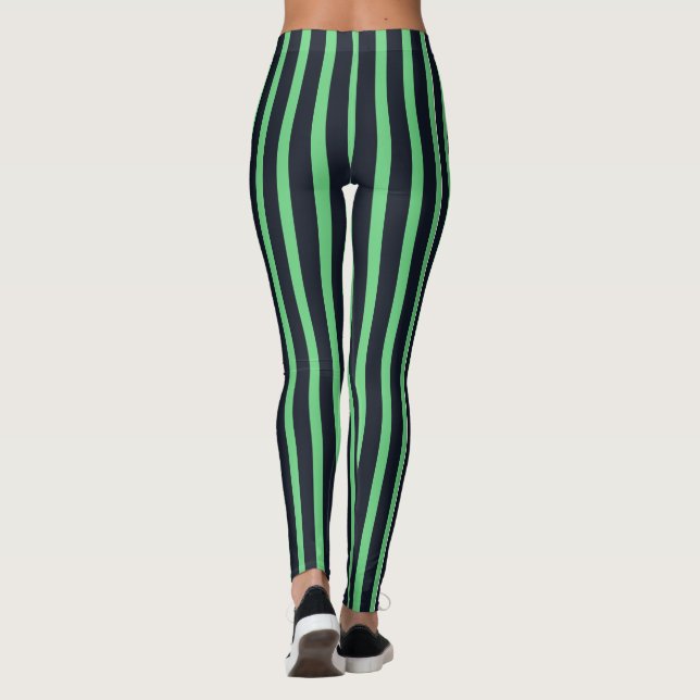 navy & neon green stripes leggings (Rückseite)