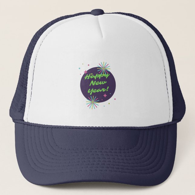 Navy New Years Hat Truckerkappe (Vorderseite)
