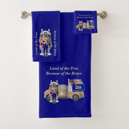 Navy Nutcracker mit wenig militärischem LKW Badhandtuch Set