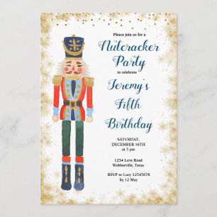 Navy Nutcracker Winter Geburtstagsjunge Einladung