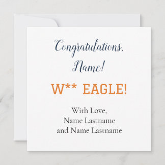 NAVY, ORANGE Auburn, Alabama Carte Cadeau Personna