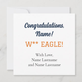 NAVY, ORANGE Auburn, Alabama Carte Cadeau Personna