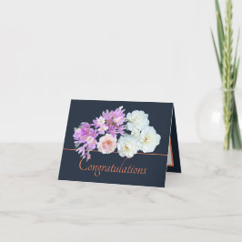 Navy Orange Bouquet Rose Crocses Herzlichen Glückw Karte