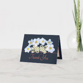 Navy Orange Chic Anemone Orchid Bouquet Vielen Dan Karte