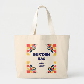 Navy Orange GEOMETRISCHER Druck Canvas Large BUR'D Jumbo Stoffbeutel
