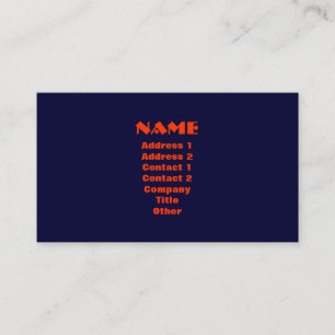 Navy & Orange Modern Monogram Business Card Visitenkarte
