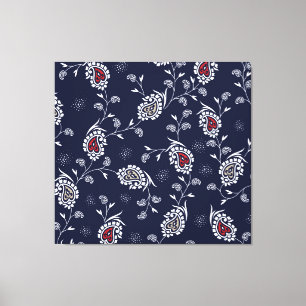Navy Paisley: Elegantes Musterdesign. Leinwanddruck