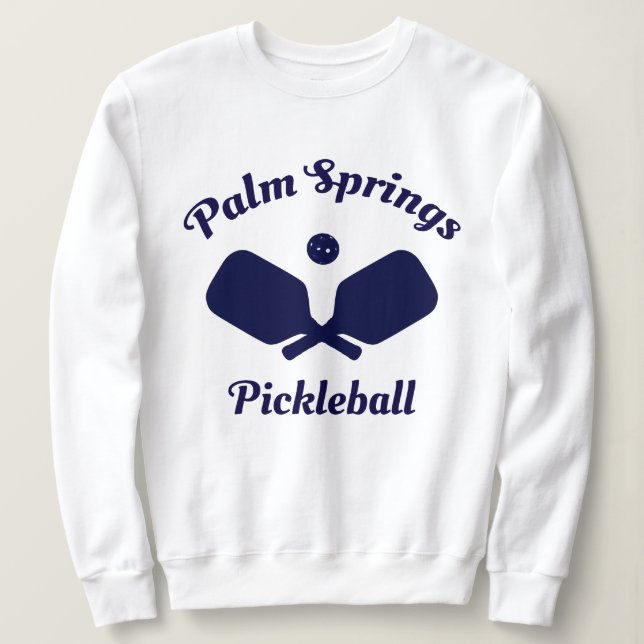 Navy Palm Springs Pickleball Sweatshirt (Design vorne)