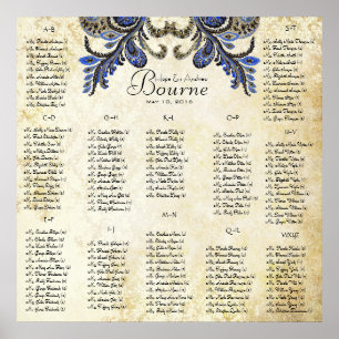 Navy Peacock - 100 bis 150 Gäste - alphabetisch Poster