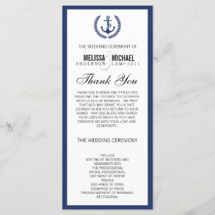 Navy Perfect Zickzack/Zig Zag Hochzeitsprogramm Programm