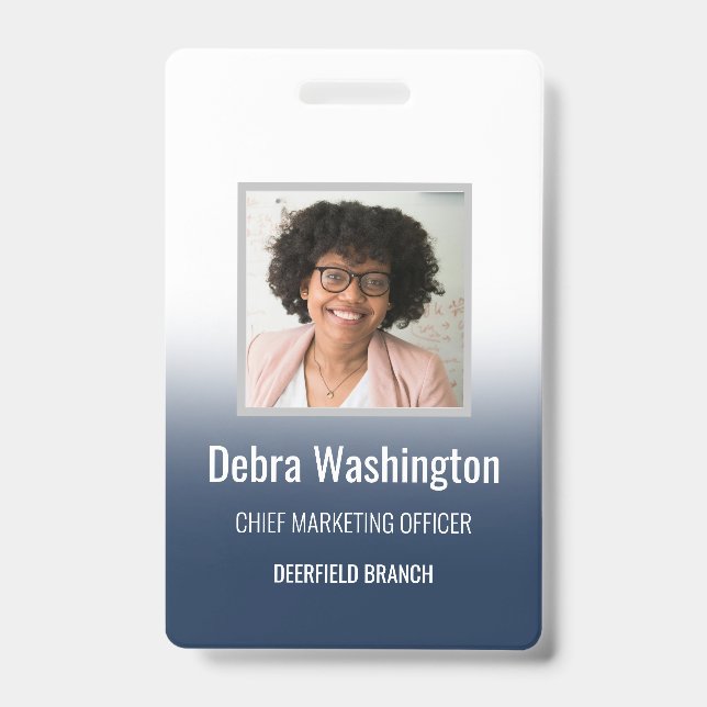 Navy Personalized Employee Company ID Badge Ausweis (Front)
